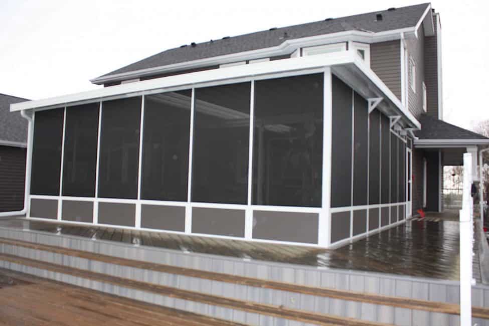 Chestermere lake patio screen room outside